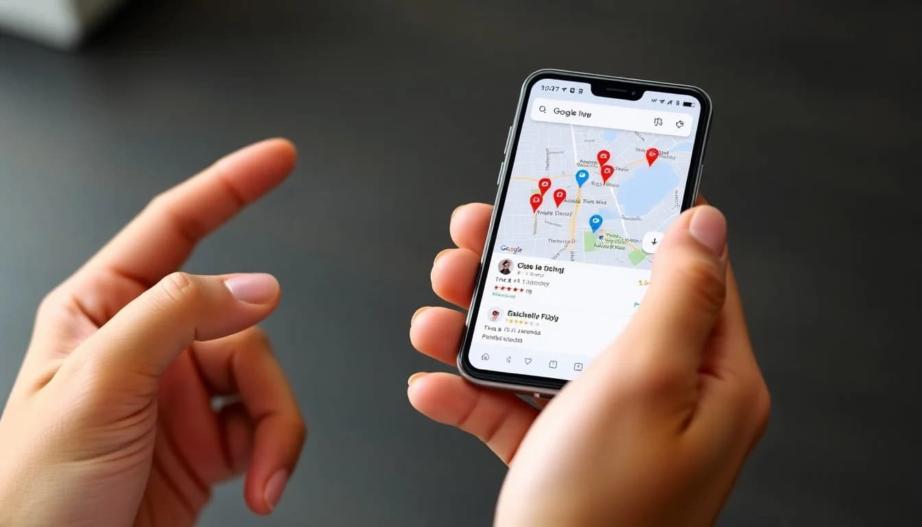 Local business ranking in Google Maps top 3 local pack with optimization factors diagram showing relevance distance and prominence